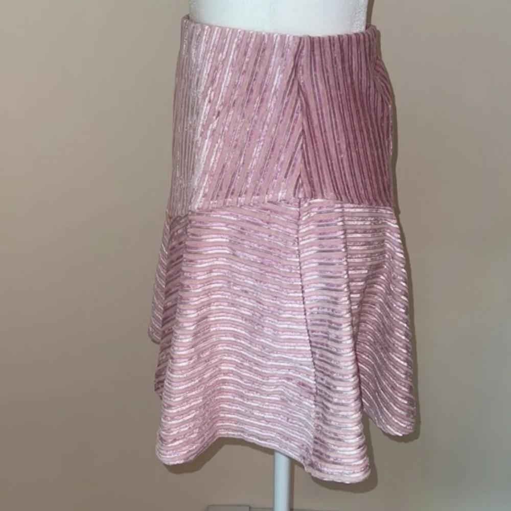 Free People MD Camden Mini Skirt Pink Ribbed Velvet NWOT #M28 - Picture 6 of 10
